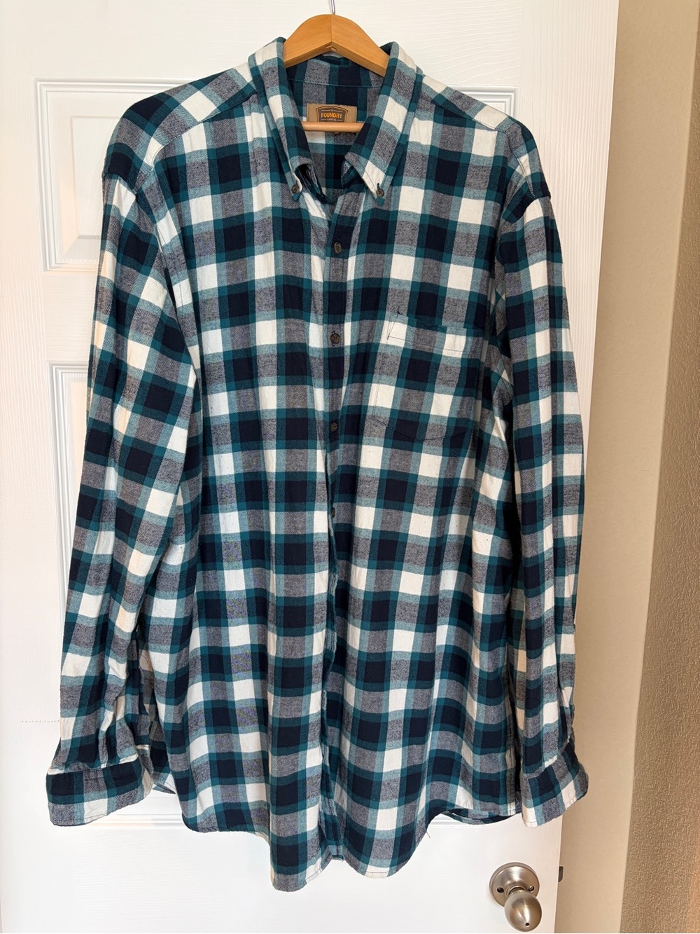 Foundry Flannel Button Down Shirt Mens XL XXL Plaid Lumberjack Rugged G11